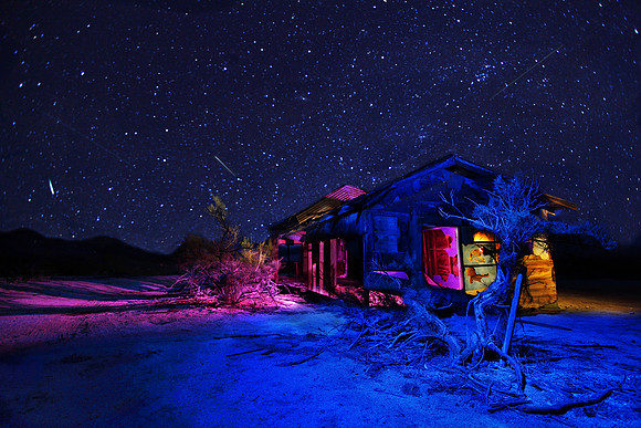 Shooting the Perseids at Mojave Desert.