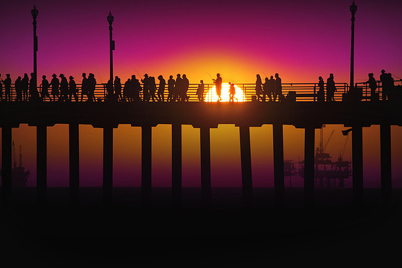Huntington Beach Pier at sunset